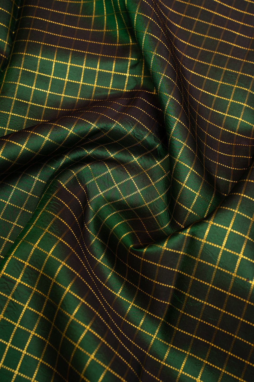 Bottle Green Turning Border Pure Kanchipuram Silk Saree - Clio Silks