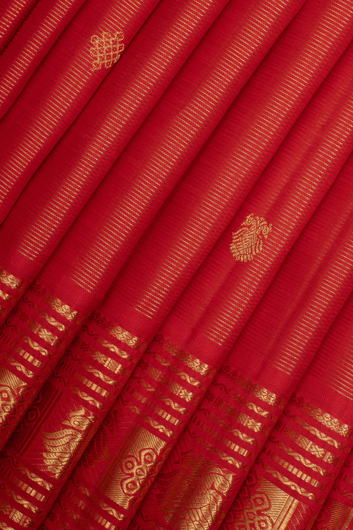 Red Vairaoosi Pure Kanchipuram Silk Saree