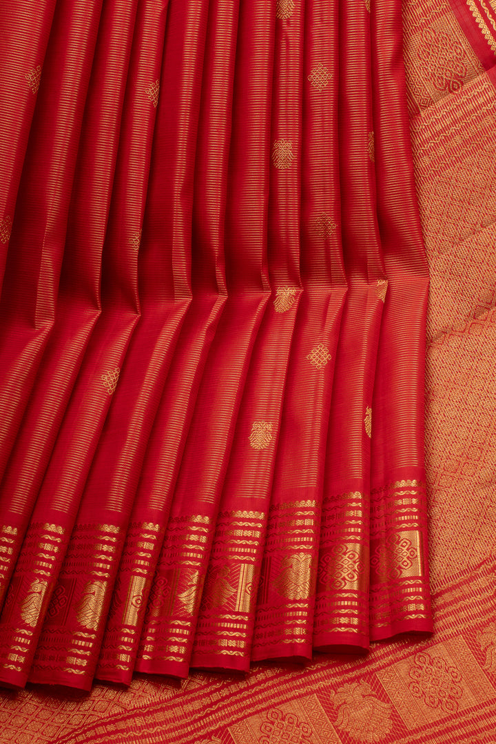 Red Vairaoosi Pure Kanchipuram Silk Saree