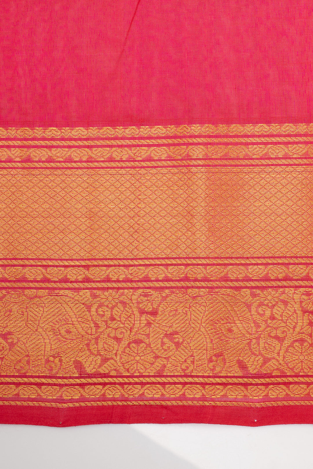 Pink stripes pure silk cotton saree