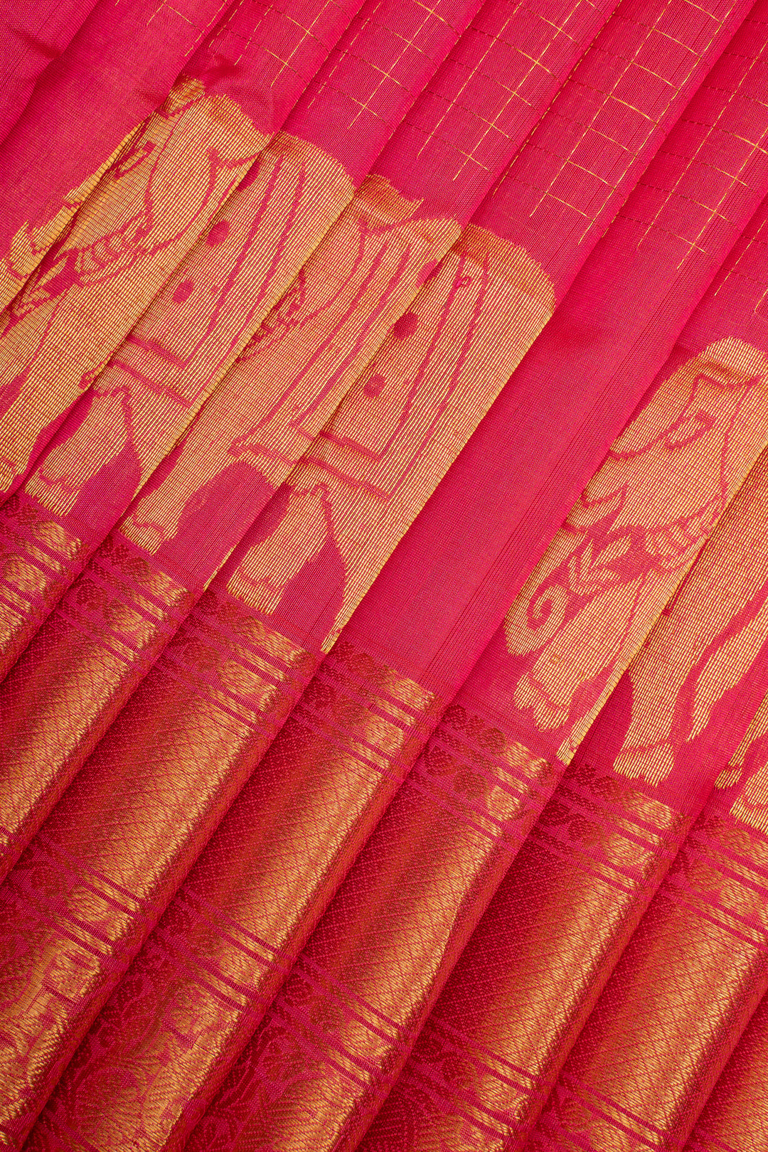 Pink stripes pure silk cotton saree