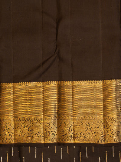 Black raindrop pure Kanchipuram silk saree