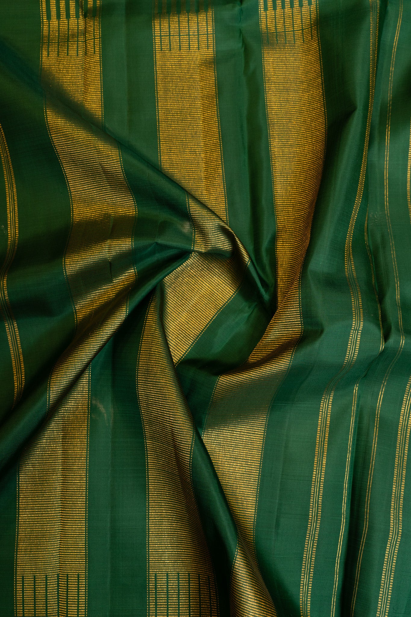 Yellow and green thread border pure Kanchipuram silk saree