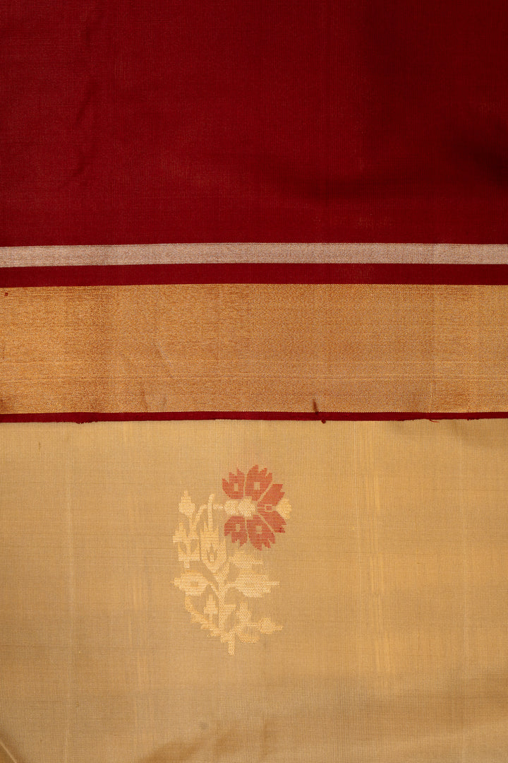 Sandcastle Beige Pure Soft Silk Saree - Clio Silks