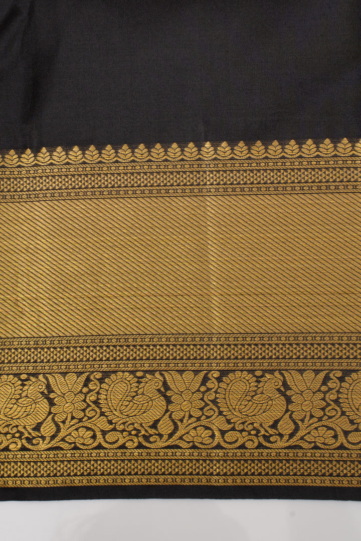 Rust Orange &amp; Brown Traditional Pure Kanchipuram Silk Saree