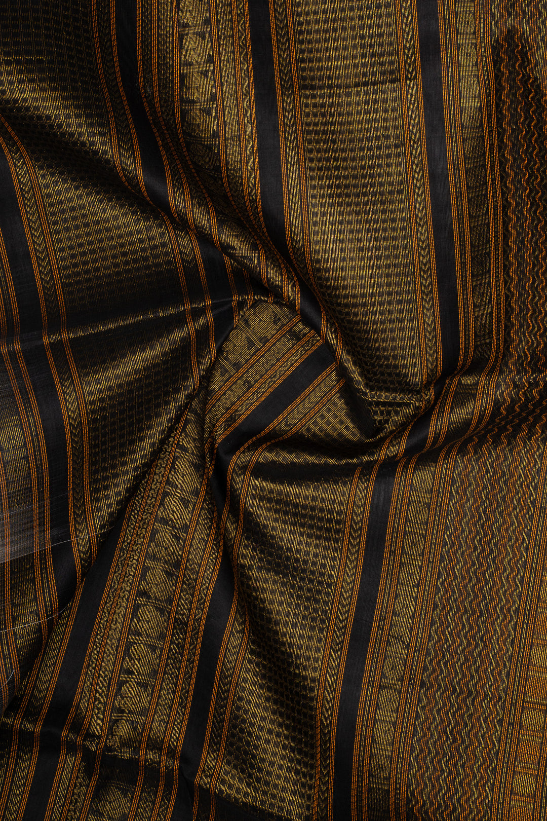 Off White &amp; Black Pure Silk Cotton Saree