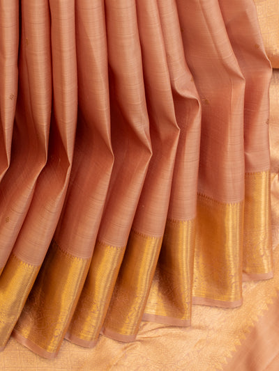 Blush pink pastel pure Kanchipuram silk saree