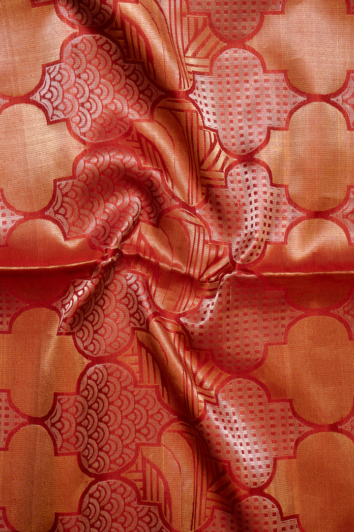Cream and Maroon Pure Soft Silk Saree - Clio Silks