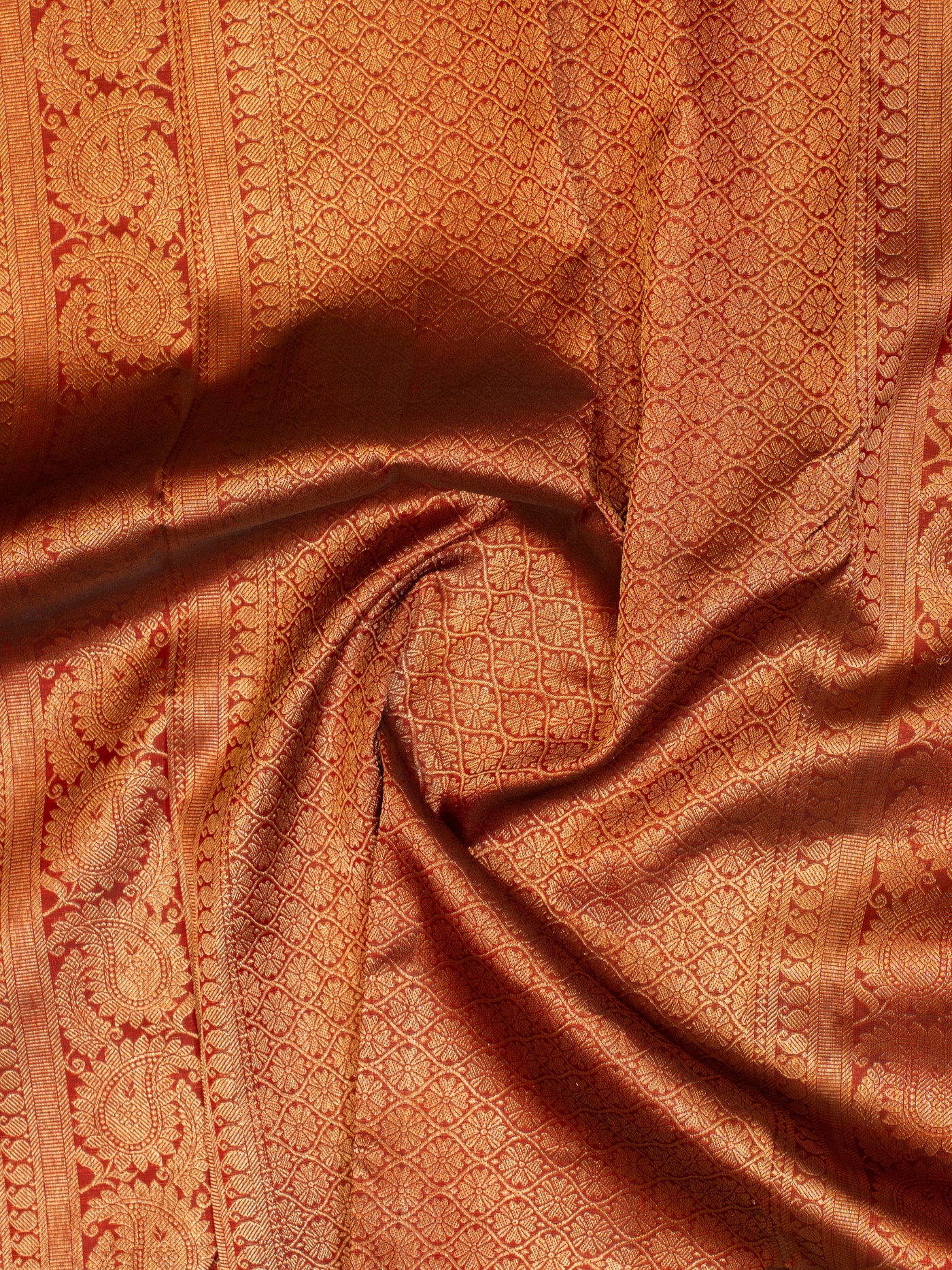 Reddish maroon pure Kanchipuram traditional silk saree