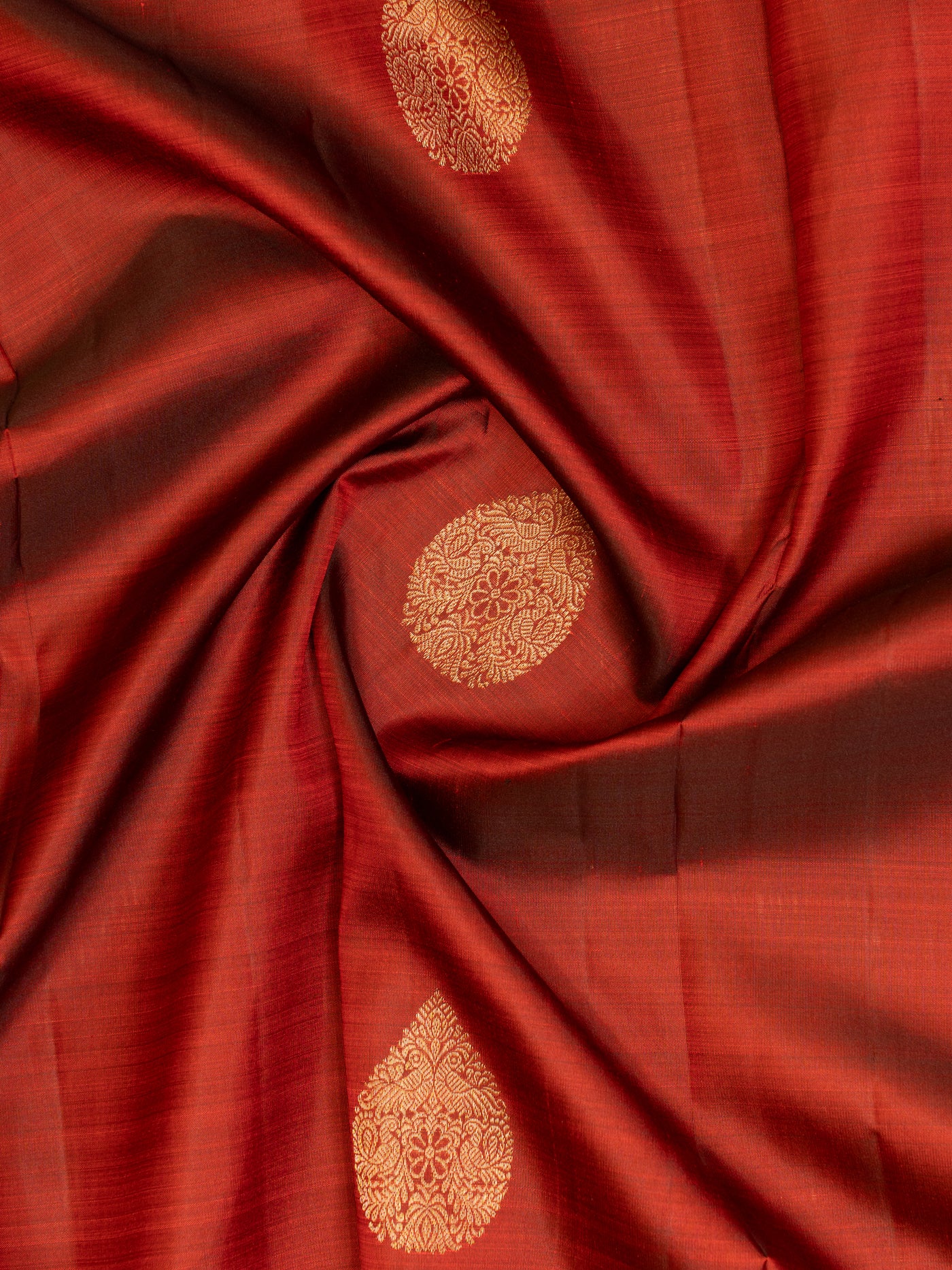 Reddish maroon pure Kanchipuram traditional silk saree