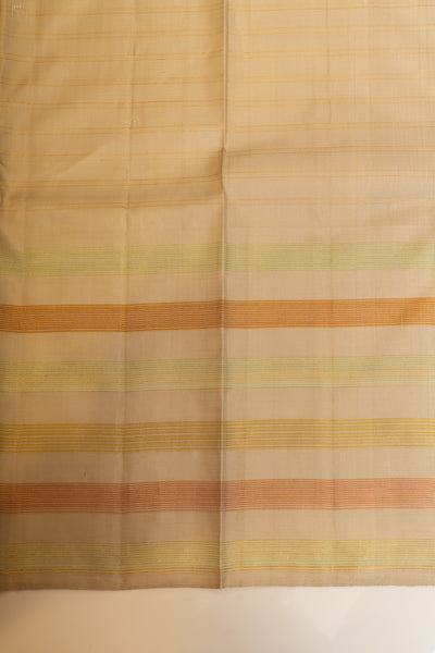 Magenta checks and ivory pure Kanchipuram silk saree