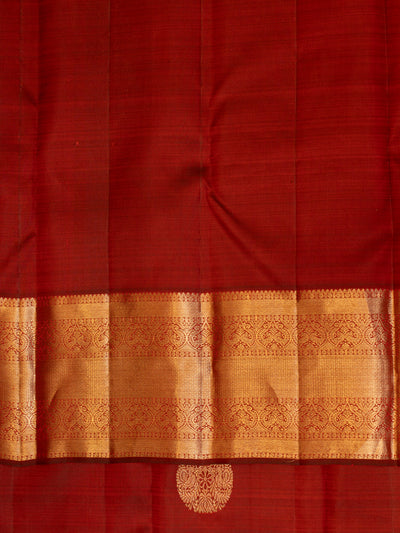 Reddish maroon pure Kanchipuram traditional silk saree