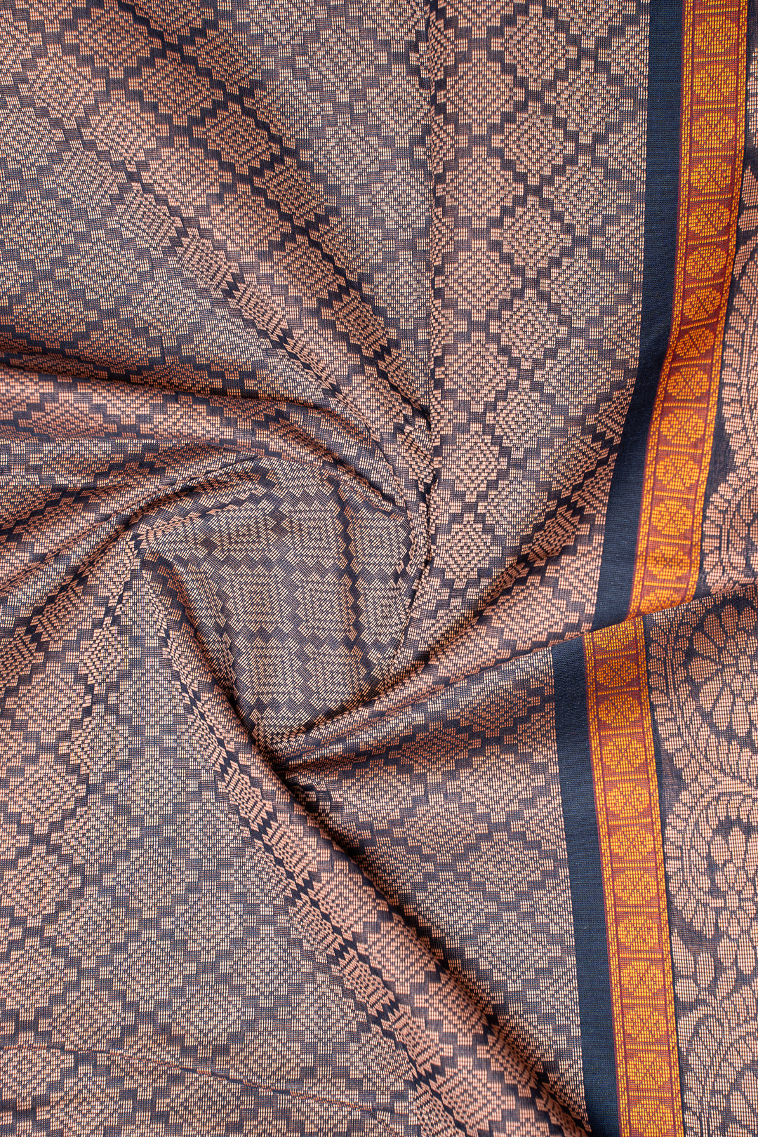 Dark Blue Pure Cotton Saree - Clio Silks