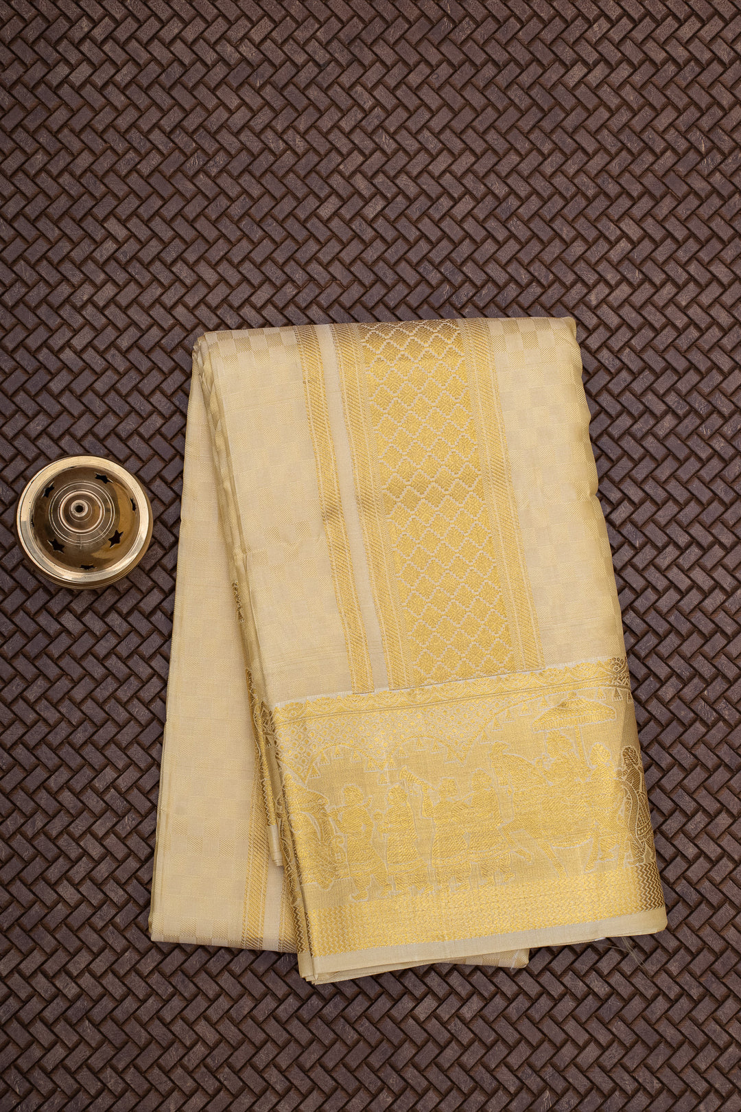Gold Pure Silk Dhoti