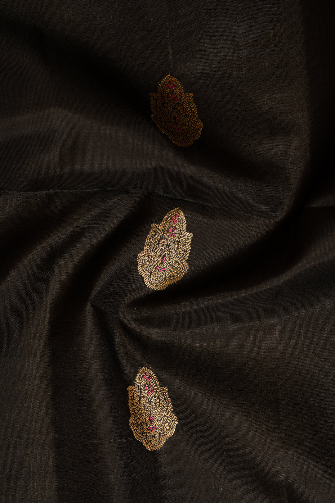 Black and Gold Pure Soft Silk Saree - Clio Silks