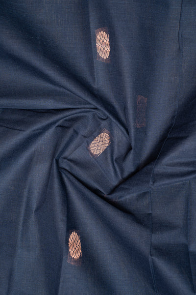 Dark Blue Pure Cotton Saree - Clio Silks