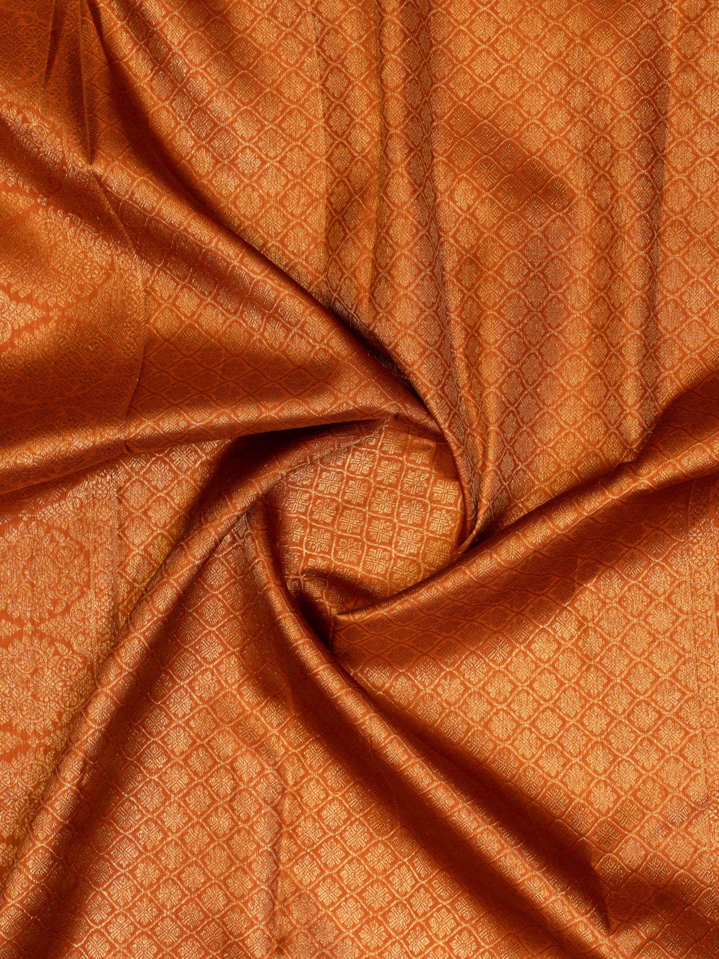 Rust orange pure Kanchipuram silk saree