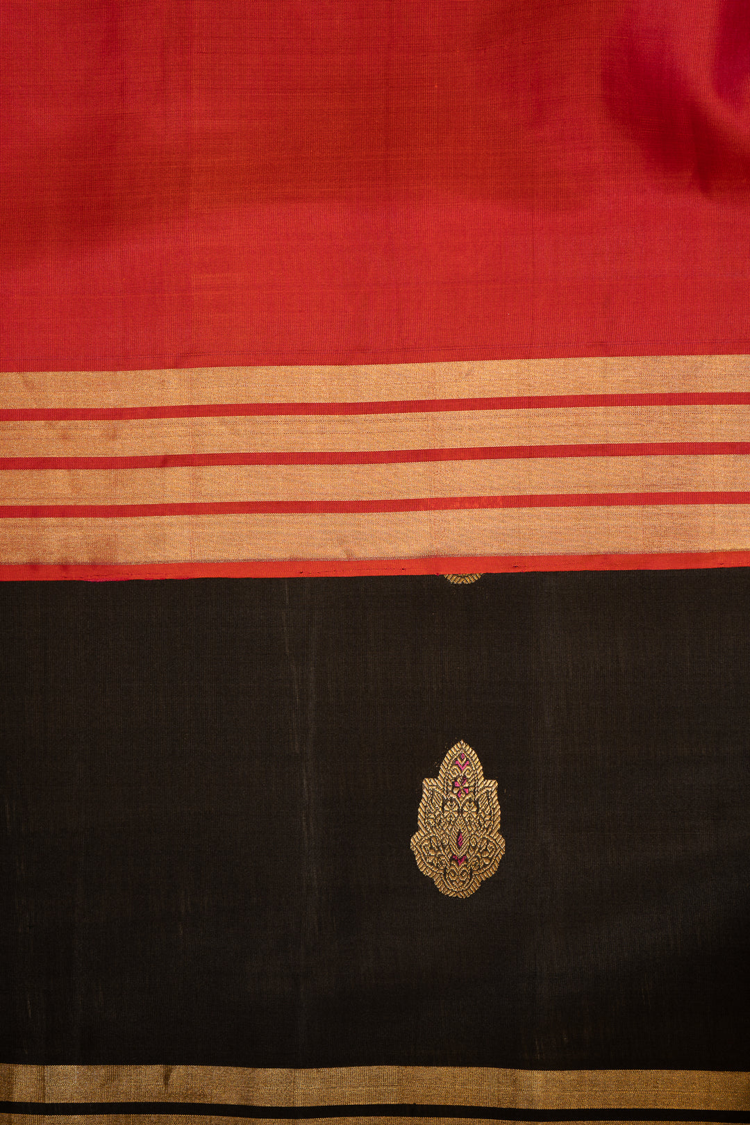 Black and Gold Pure Soft Silk Saree - Clio Silks
