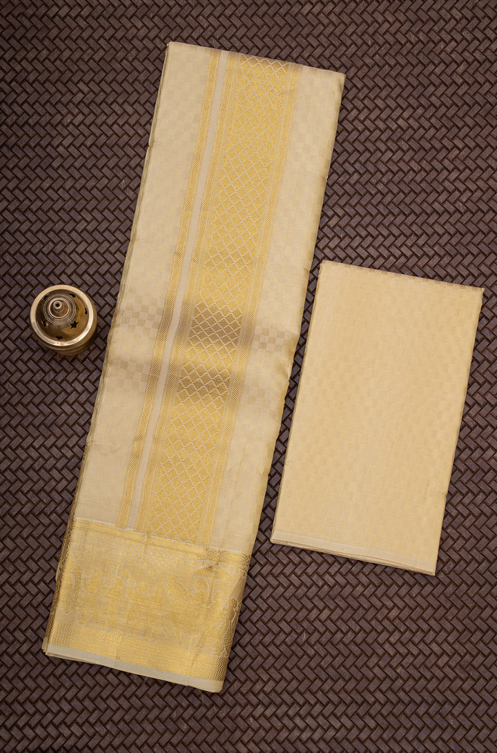 Gold Pure Silk Dhoti