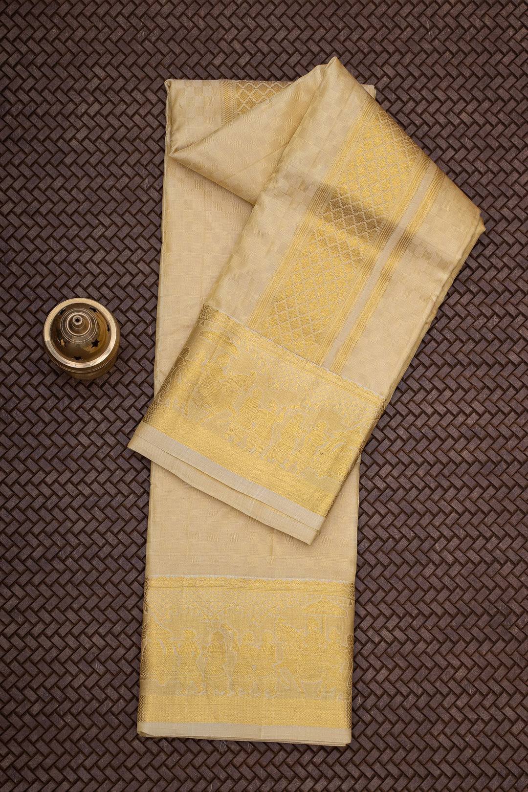Gold Pure Silk Dhoti