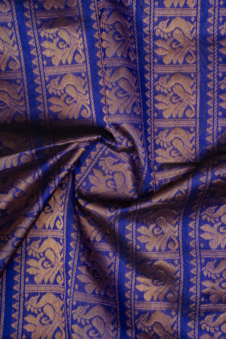 Peacock Blue Traditional Pure Silk Cotton Saree