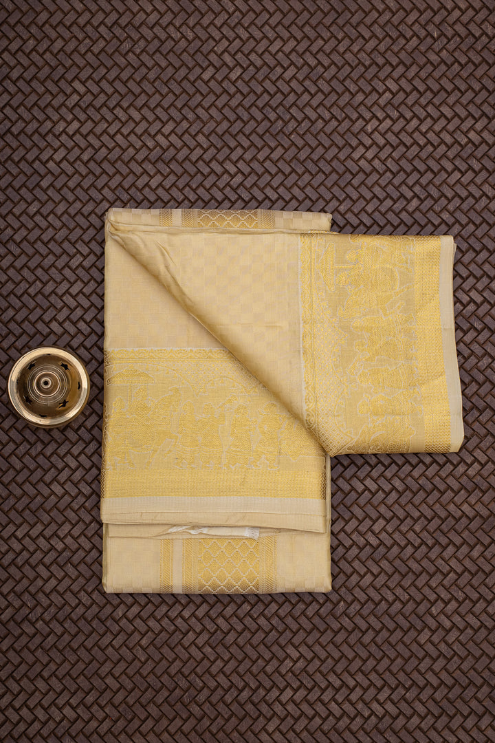 Gold Pure Silk Dhoti
