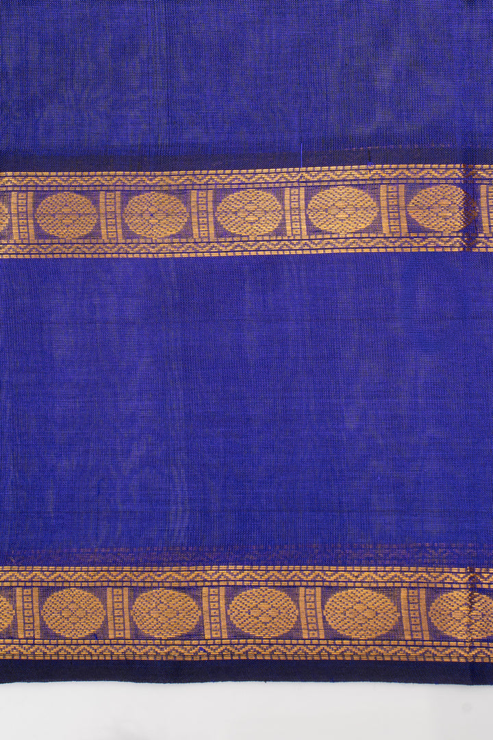 Peacock Blue Traditional Pure Silk Cotton Saree