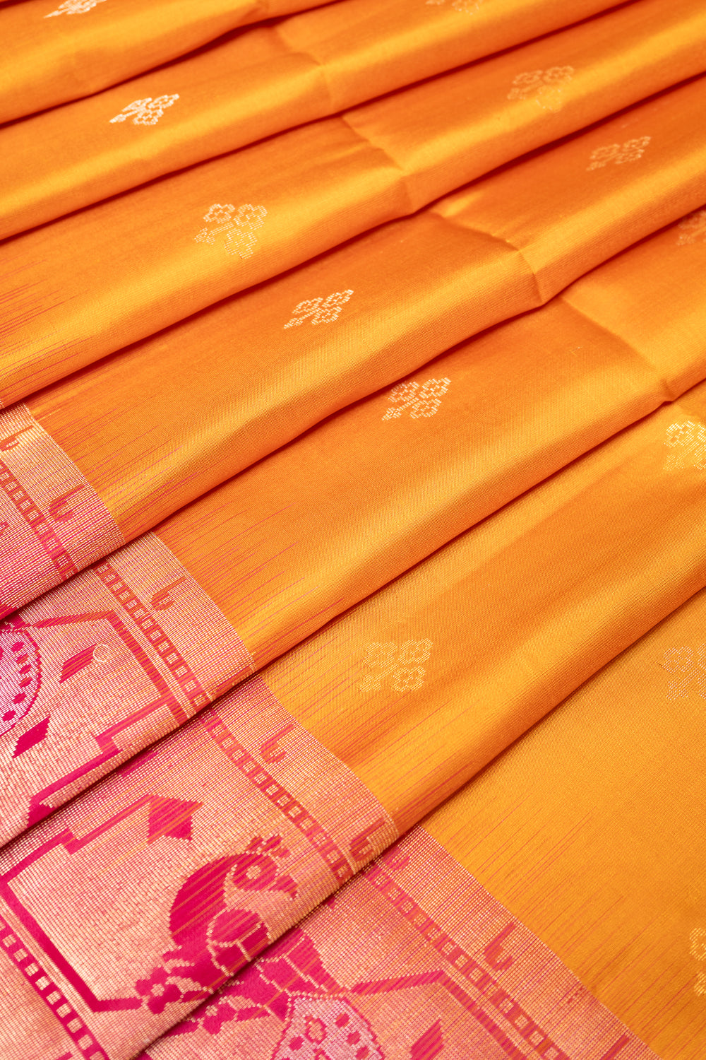 Mustard Yellow Paithani Weave Pure Soft Silk Saree - Clio Silks