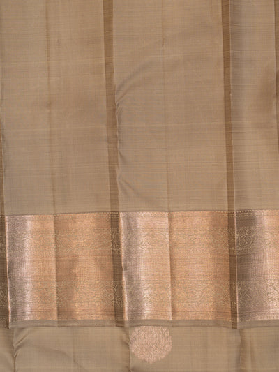 Light fawn pure Kanchipuram silk saree