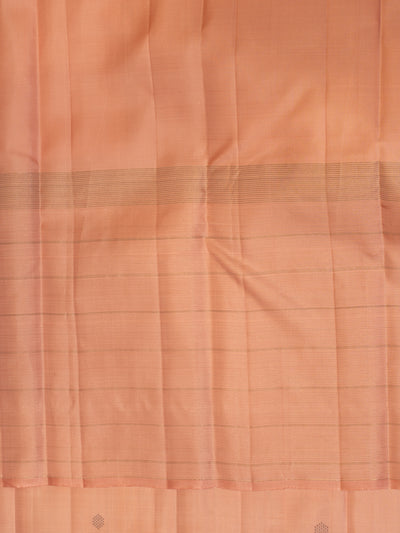 Flamingo peach pure Kanchipuram pastel silk saree