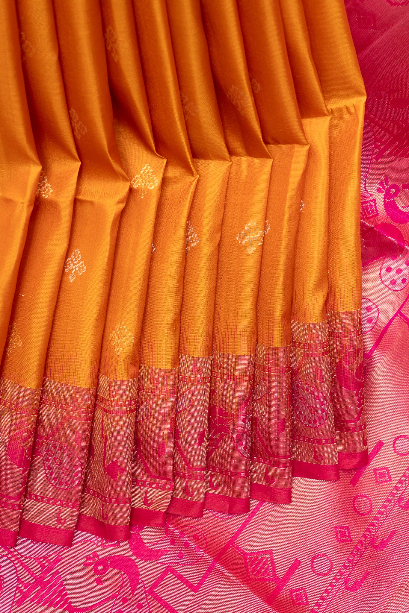 Mustard Yellow Paithani Weave Pure Soft Silk Saree - Clio Silks
