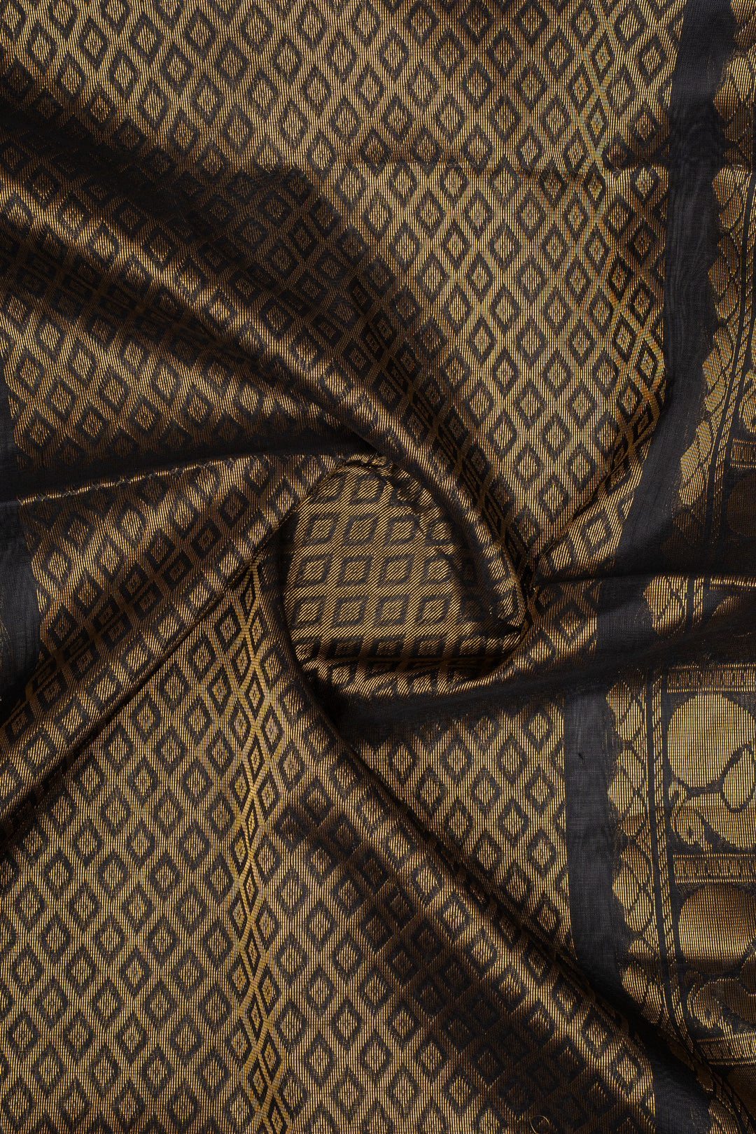 Black Traditional Pure Silk Cotton Saree