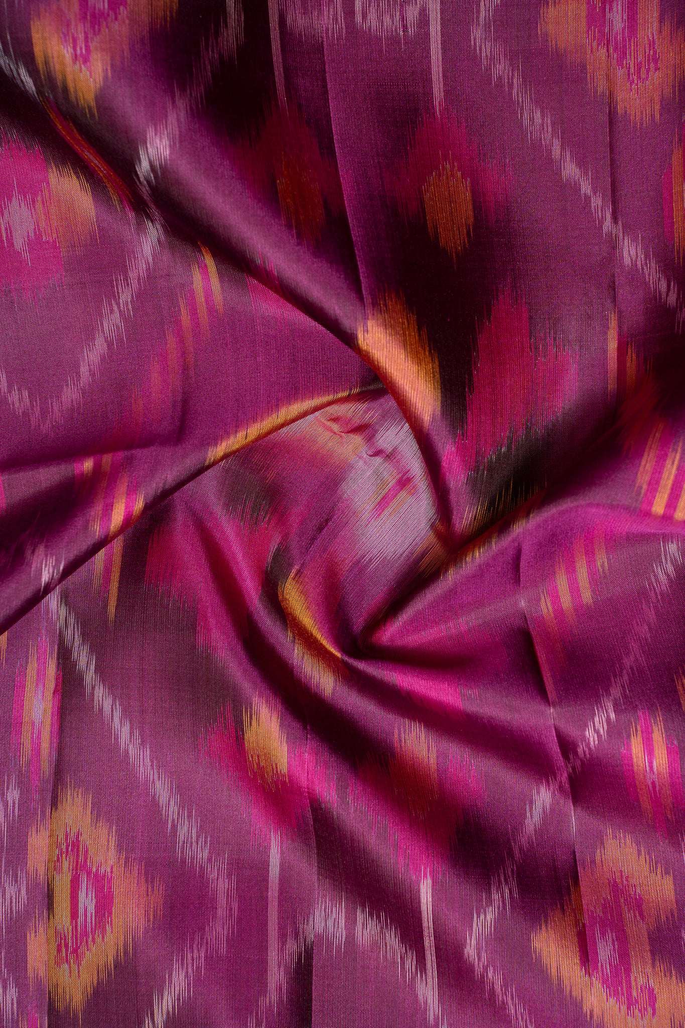 Anandha Blue and Purple Pure Ikat Silk Saree - Clio Silks