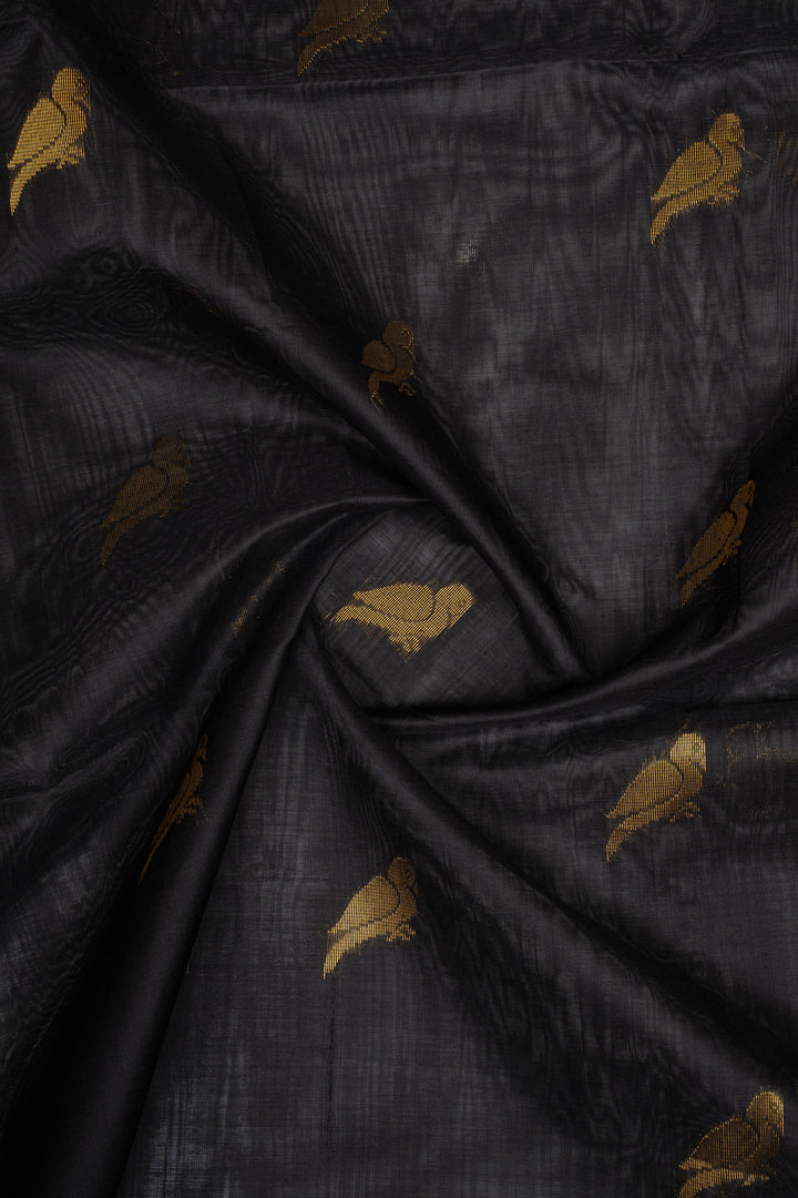 Black Traditional Pure Silk Cotton Saree