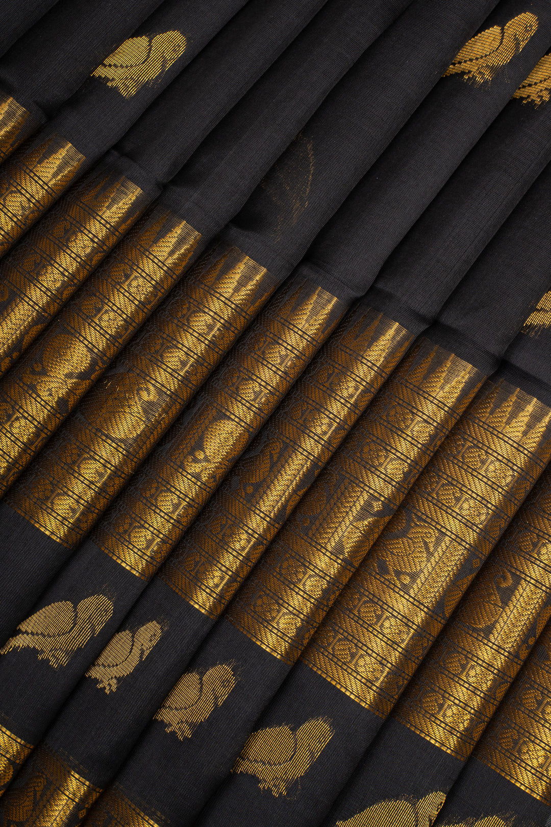Black Traditional Pure Silk Cotton Saree