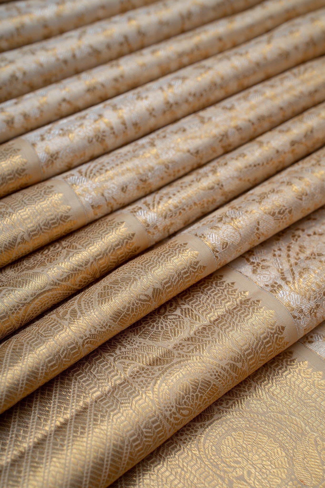 Gold and Silver Floral Tissue Brocade Fancy Kanchipuram Silk Saree - Clio Silks