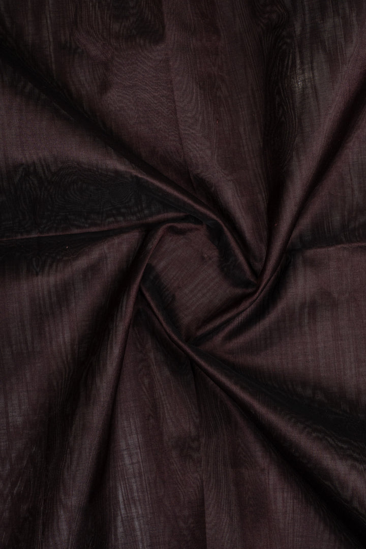 Jamun Brown and Green Korvai Pure Silk Cotton Saree