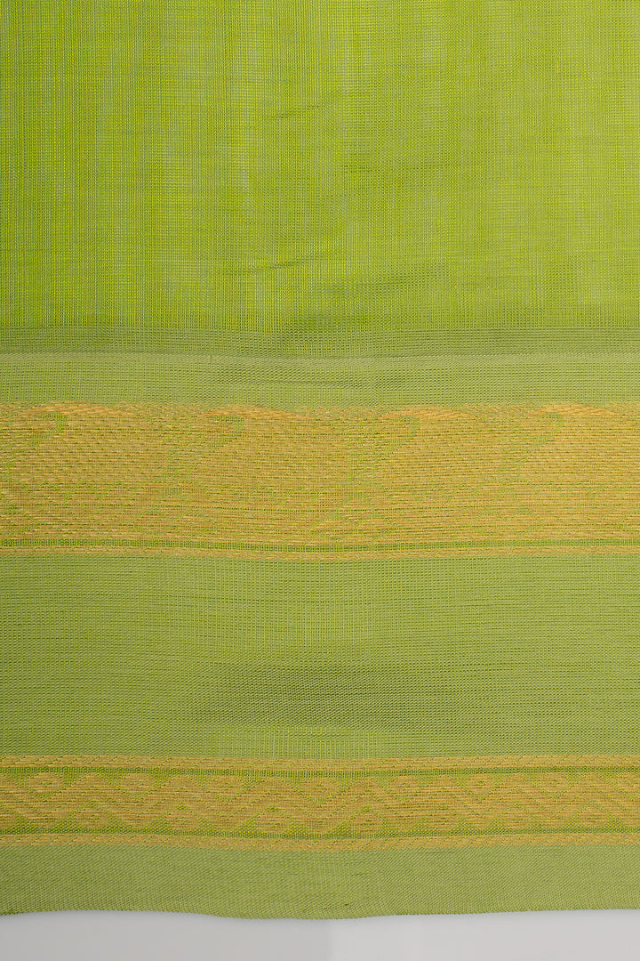 Jamun Brown and Green Korvai Pure Silk Cotton Saree