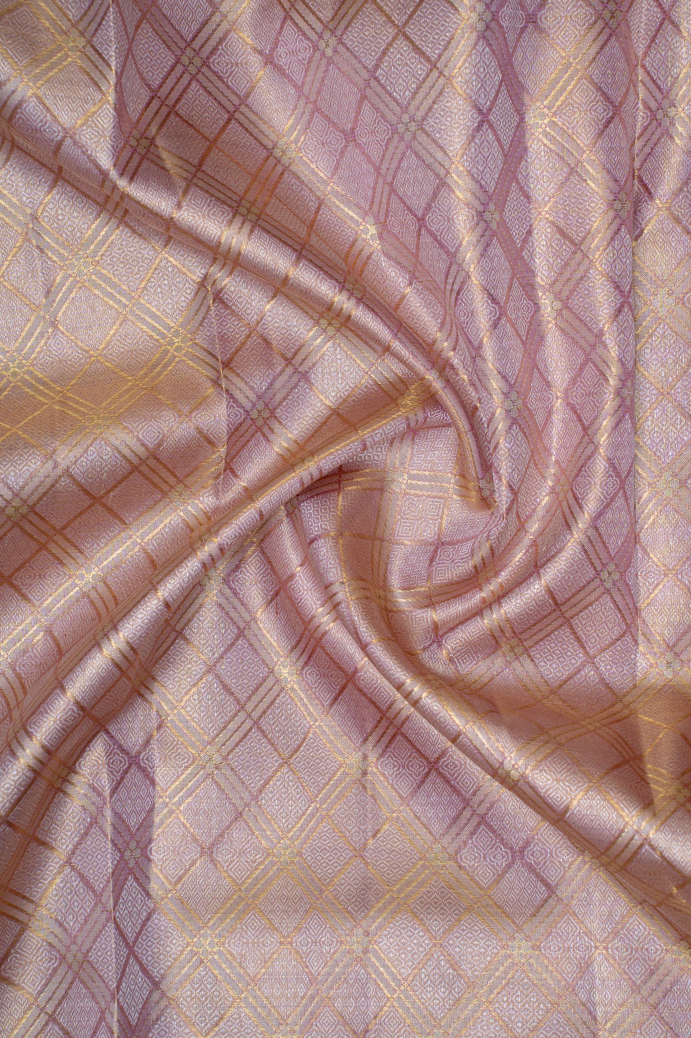 Pastel Pink Pure Tissue Fancy Kanchipuram Silk Saree - Clio Silks