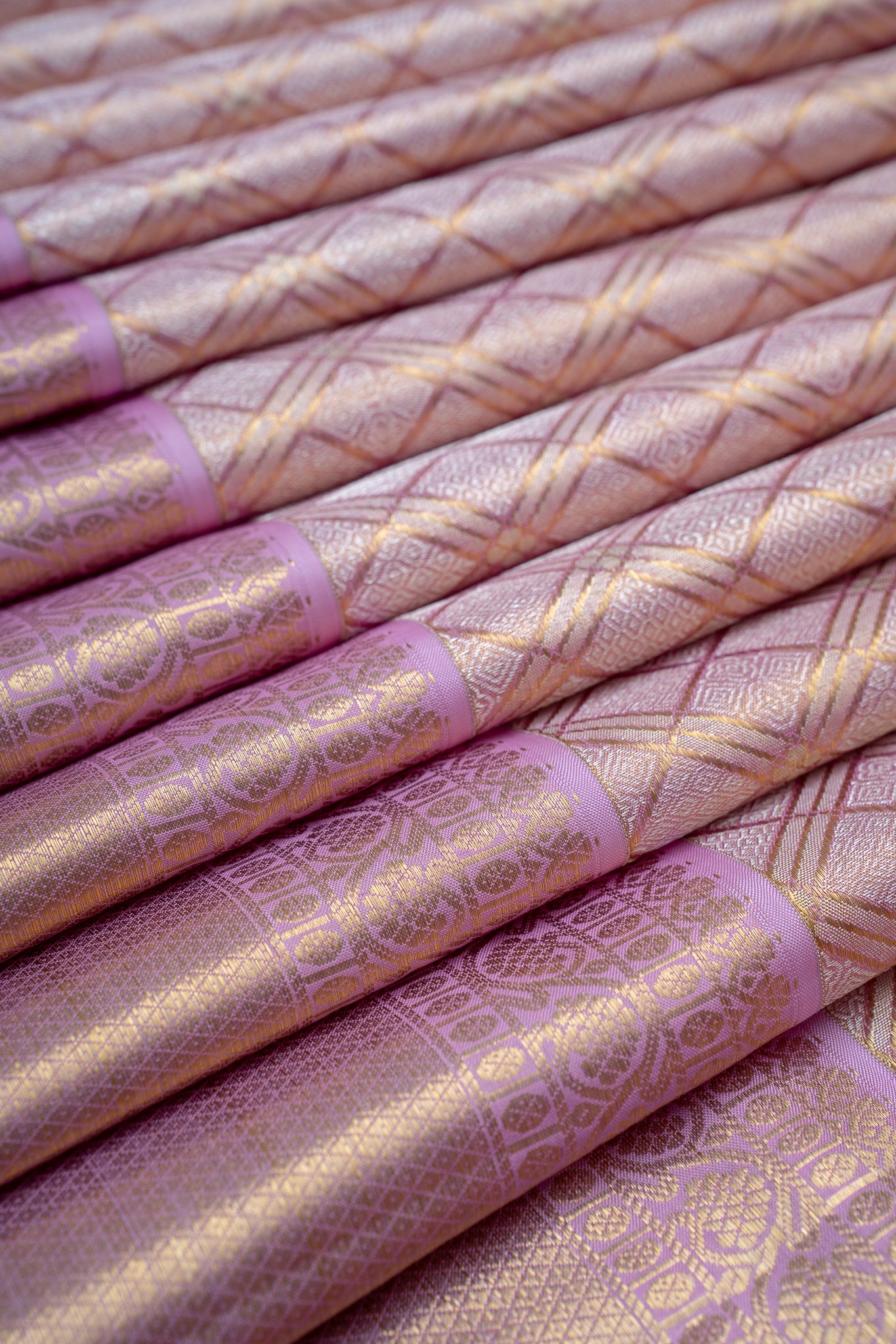 Pastel Pink Pure Tissue Fancy Kanchipuram Silk Saree - Clio Silks