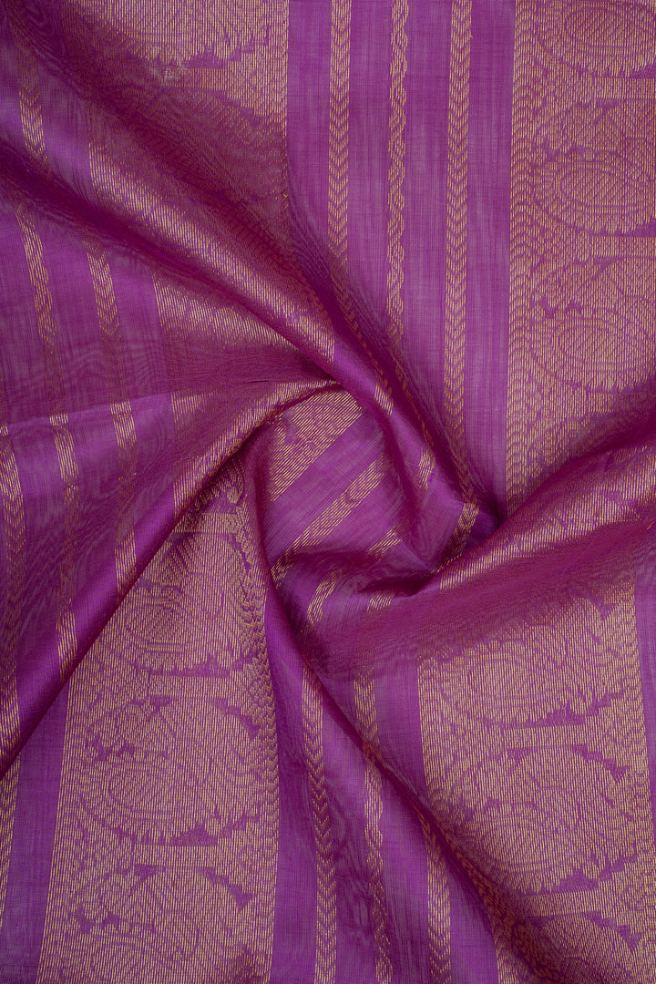 Aqua Blue and Magenta Korvai Pure Silk Cotton Saree
