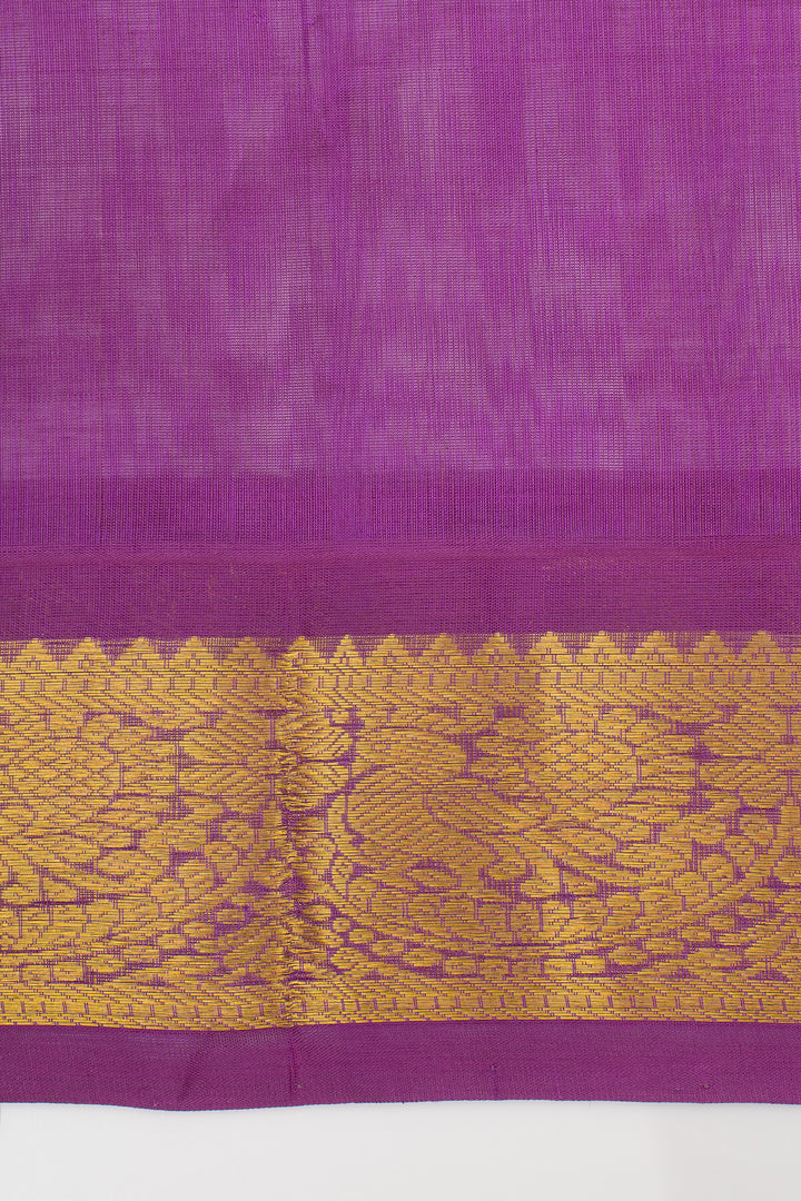 Aqua Blue and Magenta Korvai Pure Silk Cotton Saree