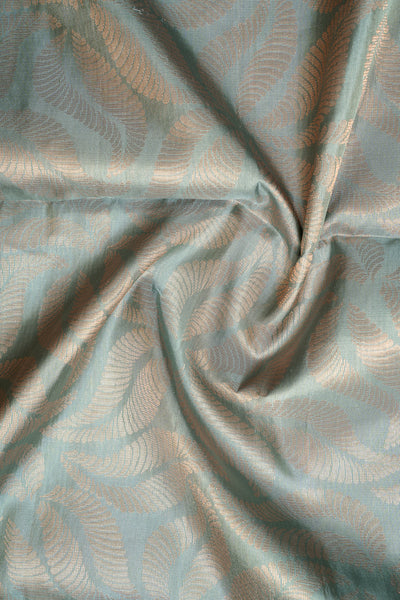 Ice Blue Brocade Pure Silk Saree - Clio Silks