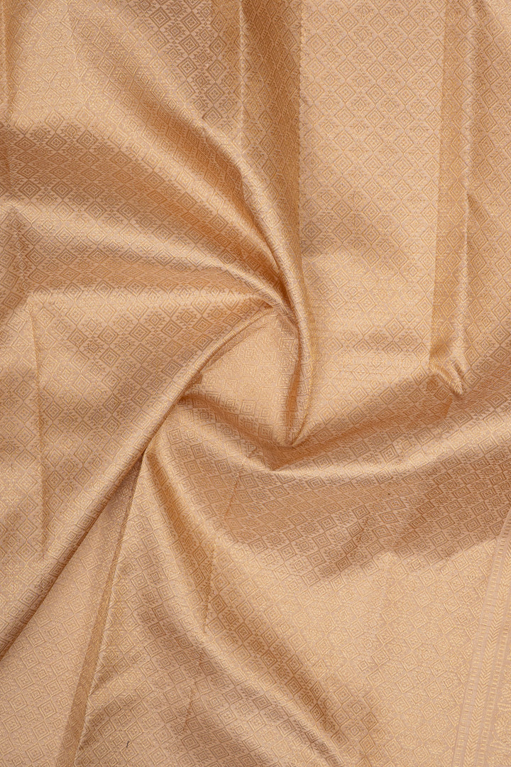 Cream Zari Checks Pure Kanchipuram Silk Saree