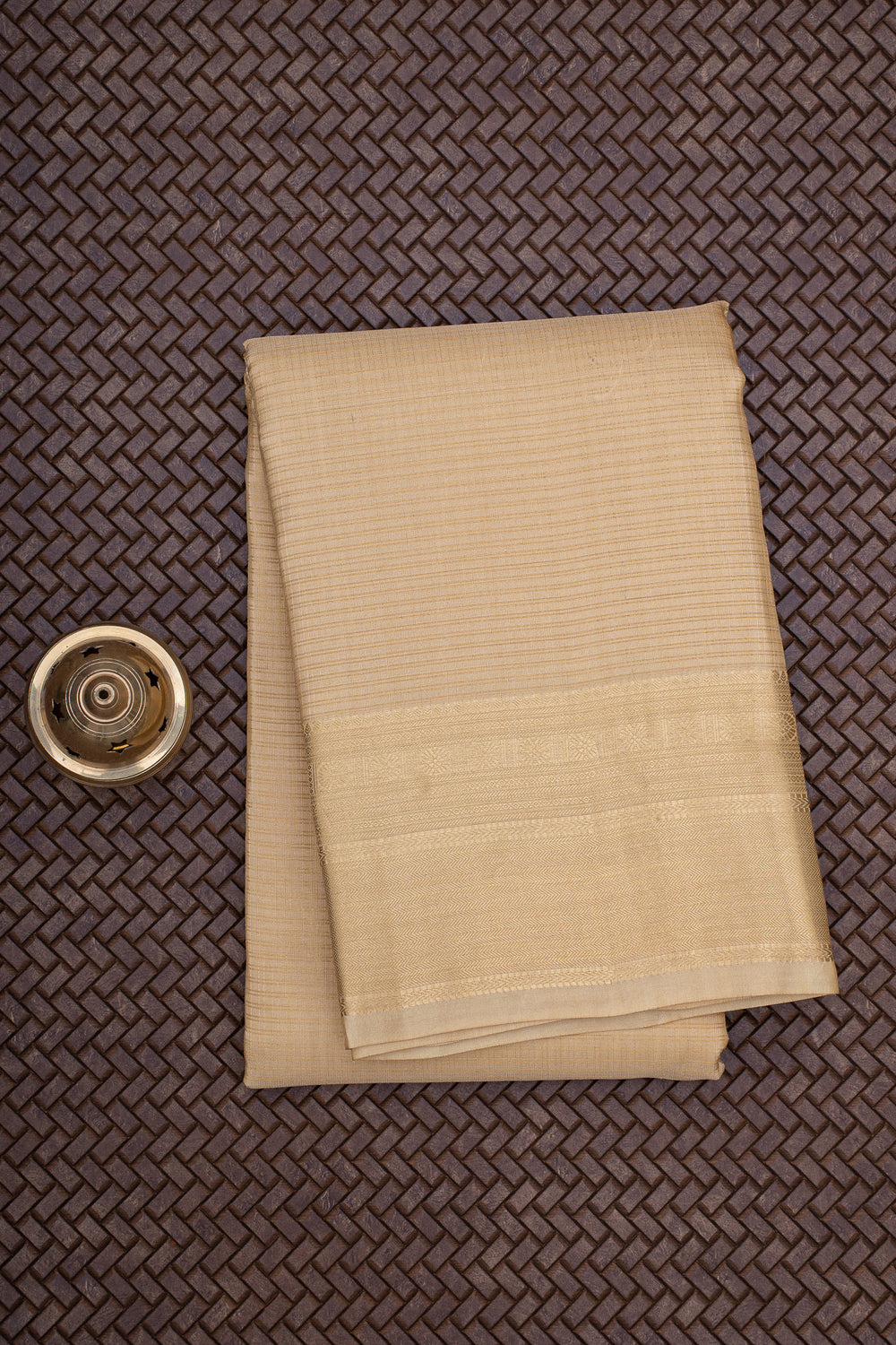 Cream Stripes Pure Silk Dhoti