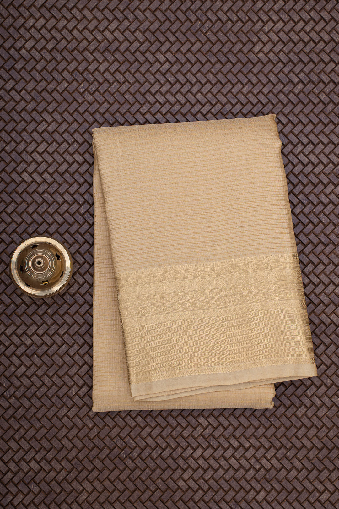 Cream Stripes Pure Silk Dhoti