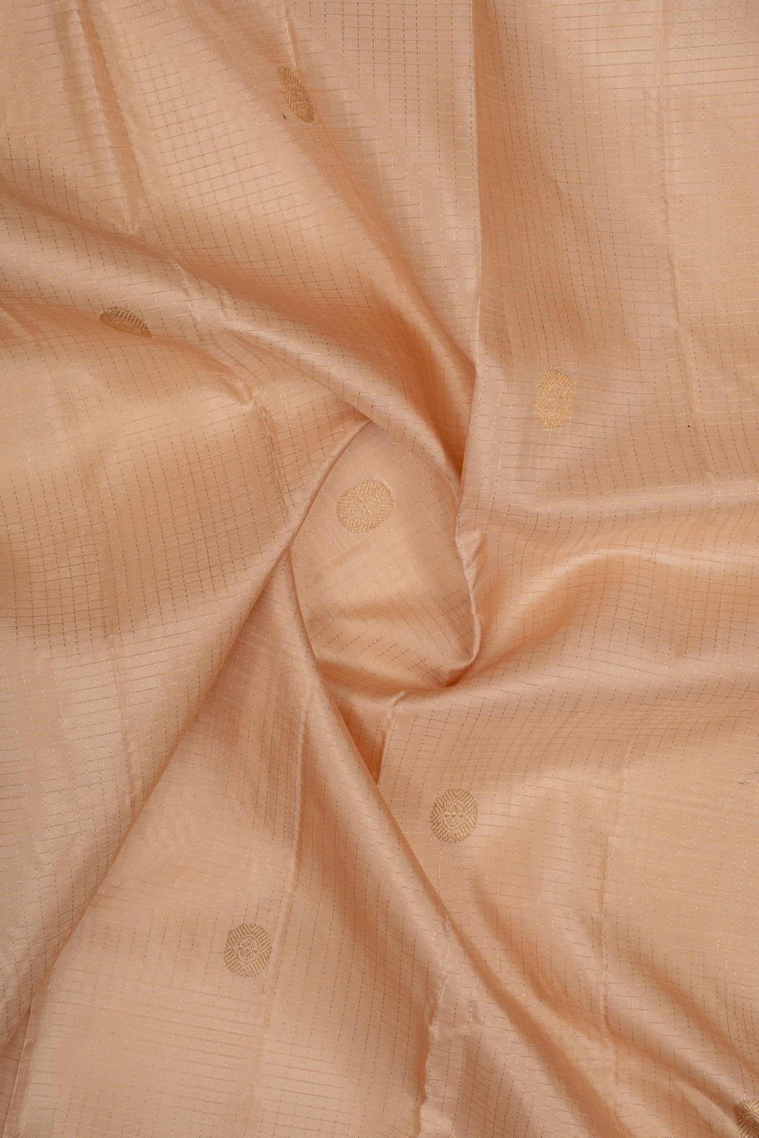 Cream Zari Checks Pure Kanchipuram Silk Saree