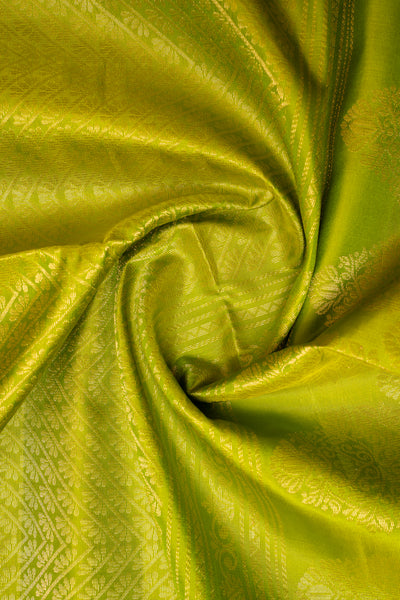Parrot Green Dupian Pure Soft Silk Saree - Clio Silks