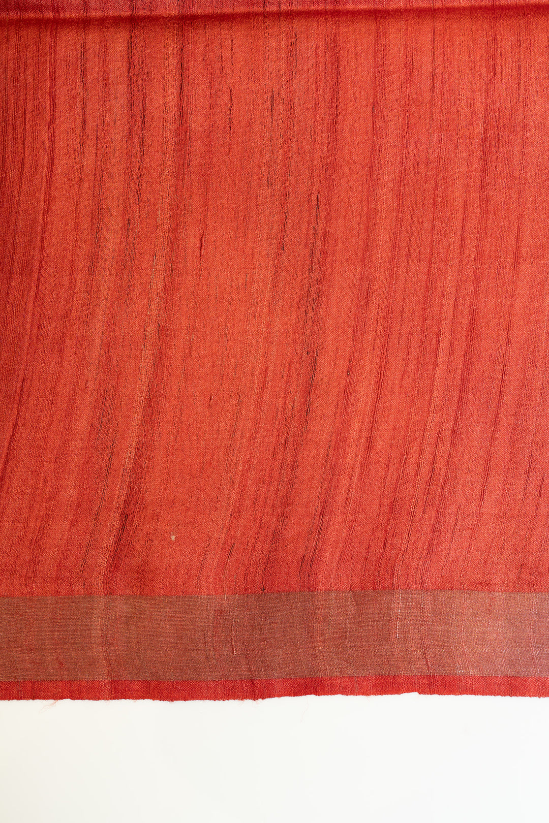Beige multi temple pure Tussar silk saree