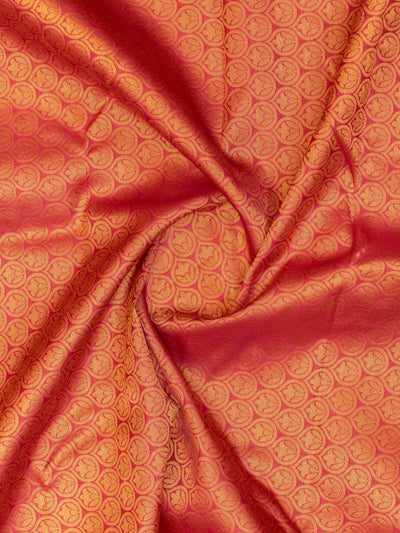 Reddish pink traditional kanjivaram silk saree